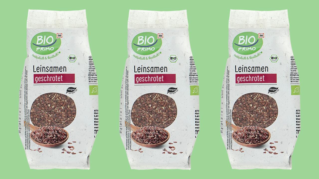 Bio Primo Leinsamen geschrotet, die es im Müller Drogeriemarkt zu kaufen gibt, fallen in unserem Test mit "ungenügend" durch.