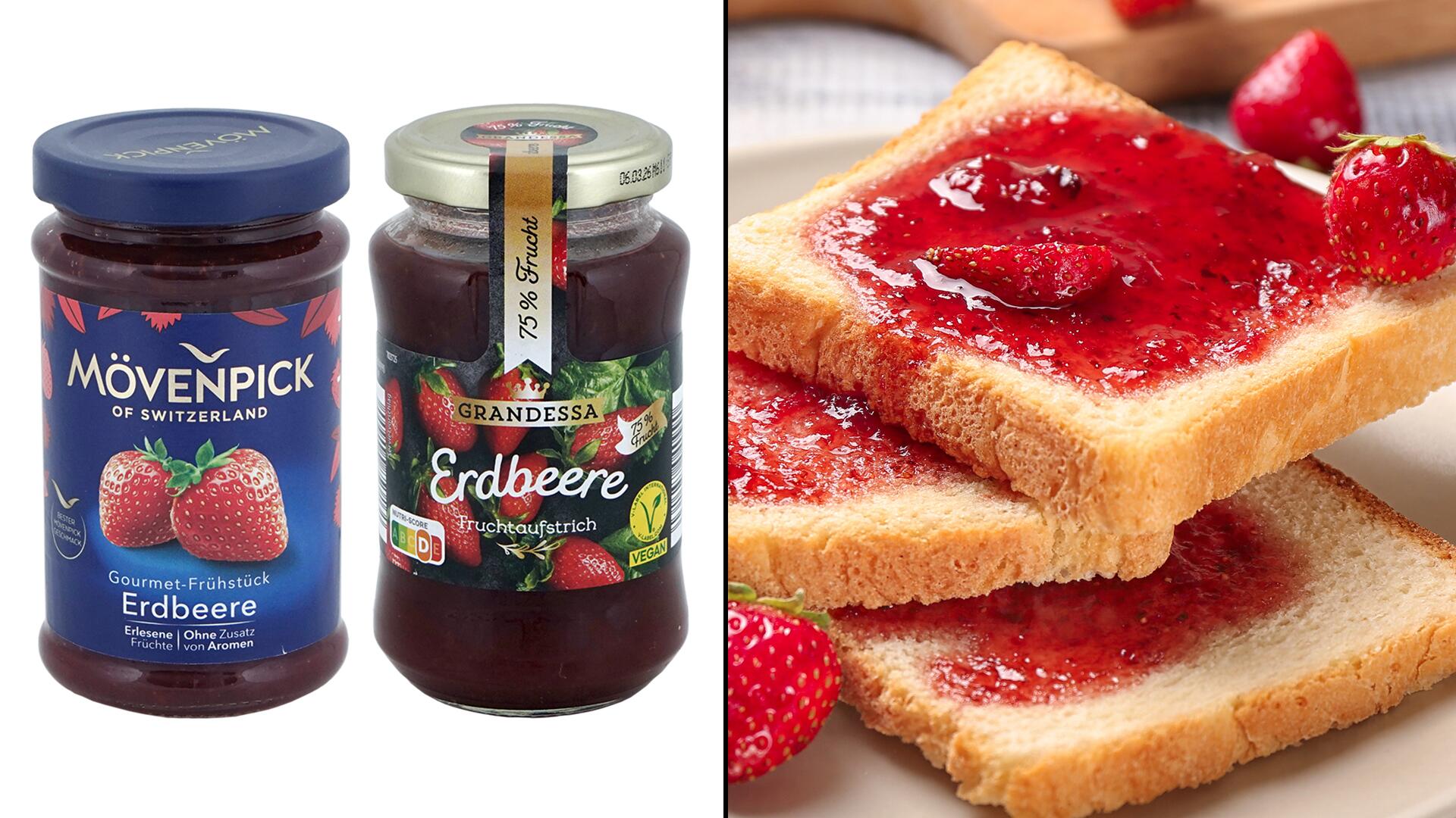 "Mangelhaft": Erdbeermarmeladen von Mövenpick und Aldi fallen durch "Mangelhaft": Erdbeermarmeladen von Mövenpick und Aldi fallen durch
