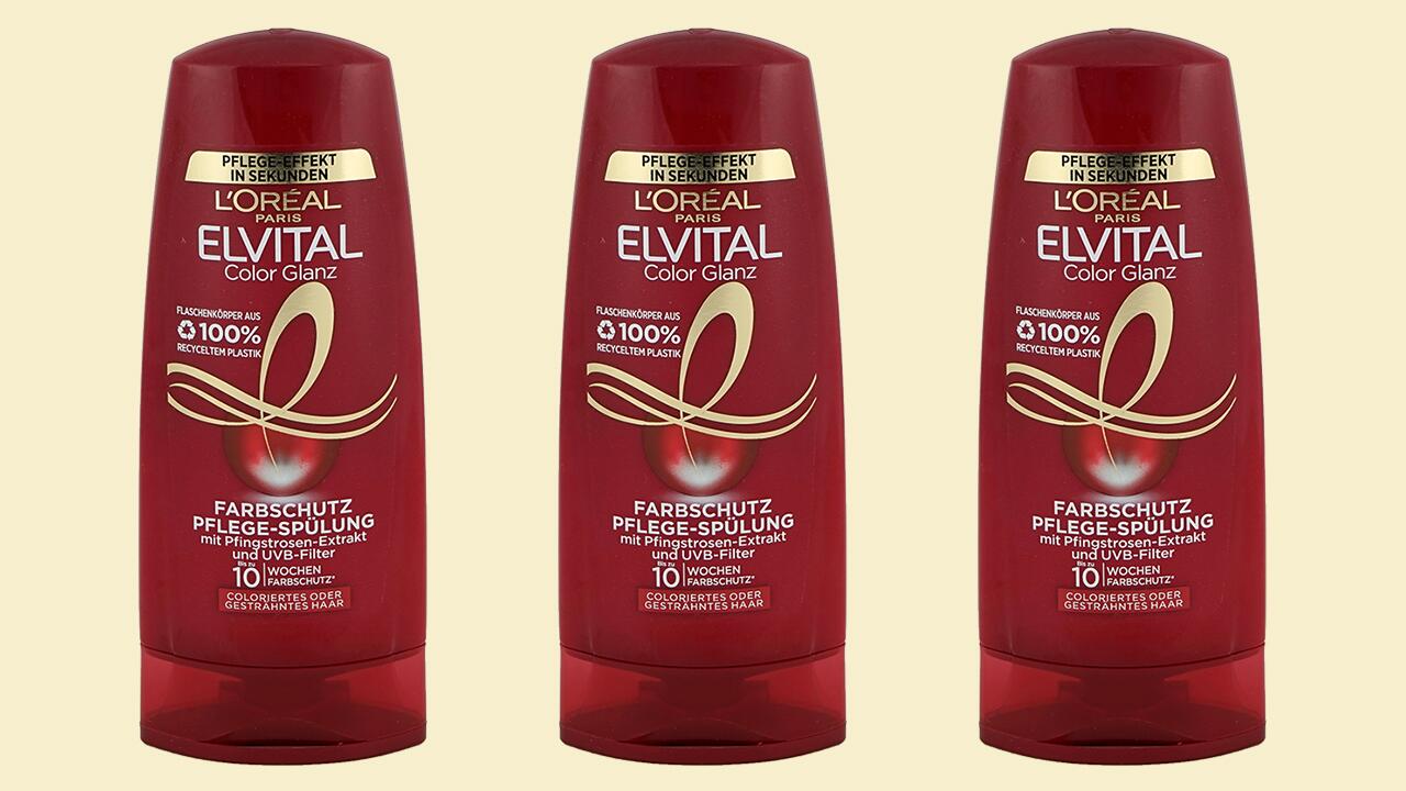 Die L’Oréal Elvital Color Glanz Farbschutz Pflege-Spülung fällt im Test mit "ungenügend" durch.