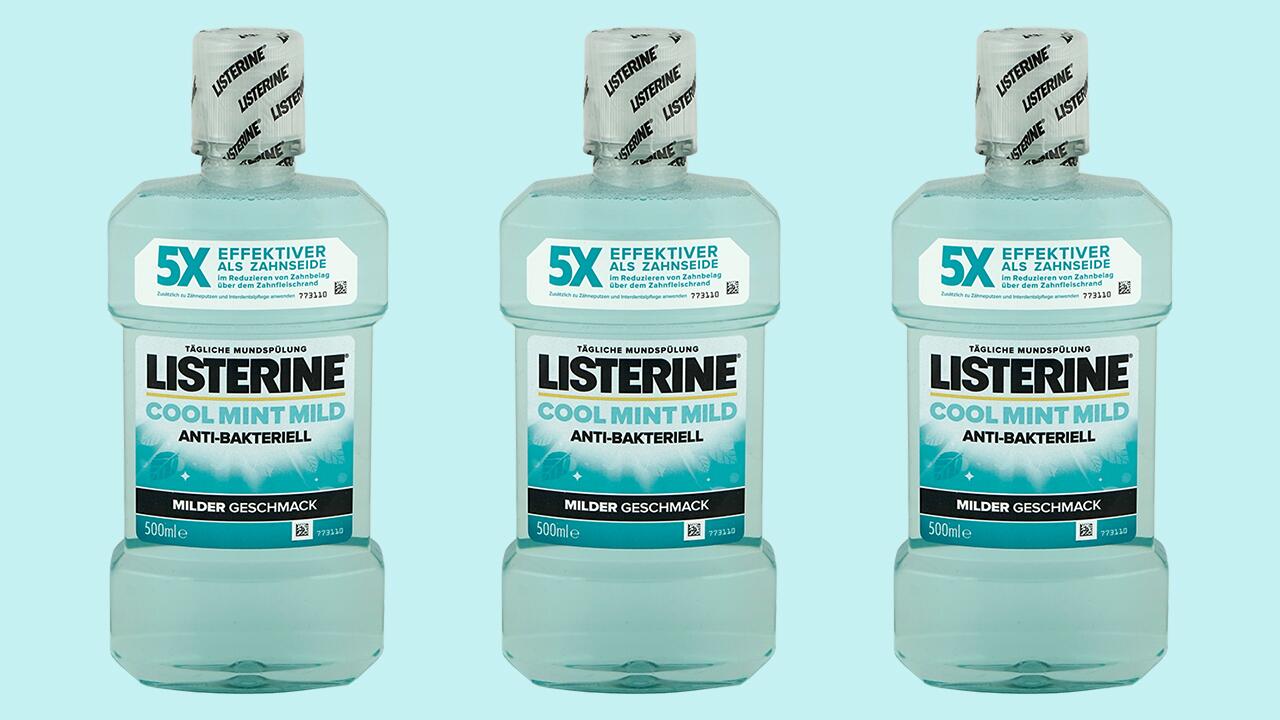 Die Mundspülung von Listerine fällt mit "ungenügend" durch unseren Test.