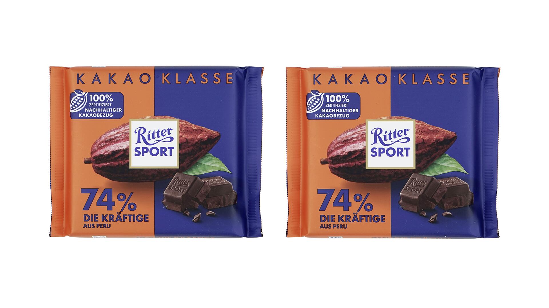 Die Ritter Sport Bitterschokolade bleibt ausreichend. 