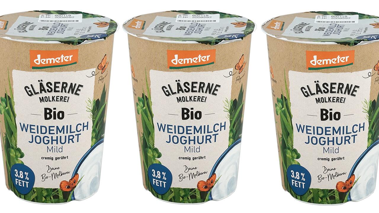 Gläserne Molkerei Bio Weidemilch Joghurt Mild