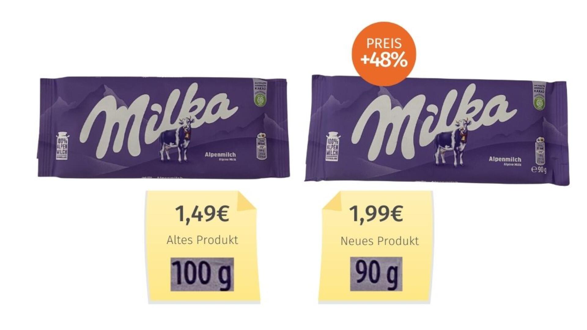 Milka-Schokolade wird kleiner und teurer verkauft