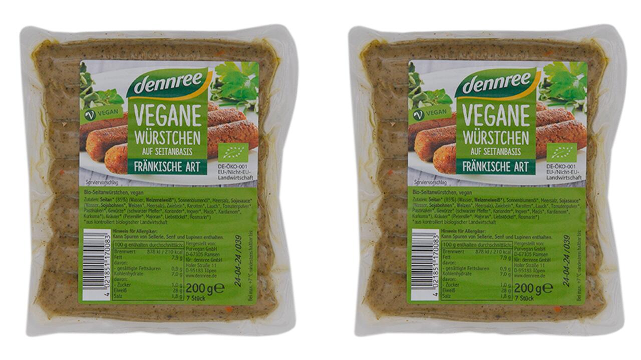 Mineralölbestandteile und zu viel Salz: Vegane Bratwurst von Dennree nur "ungenügend"