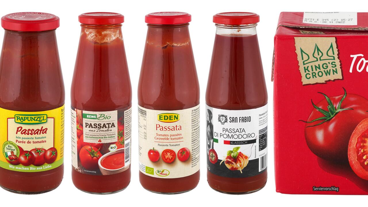 ÖKO-TEST Schimmelige - in Tomaten Tomaten: fünften jeder Passata Passierte