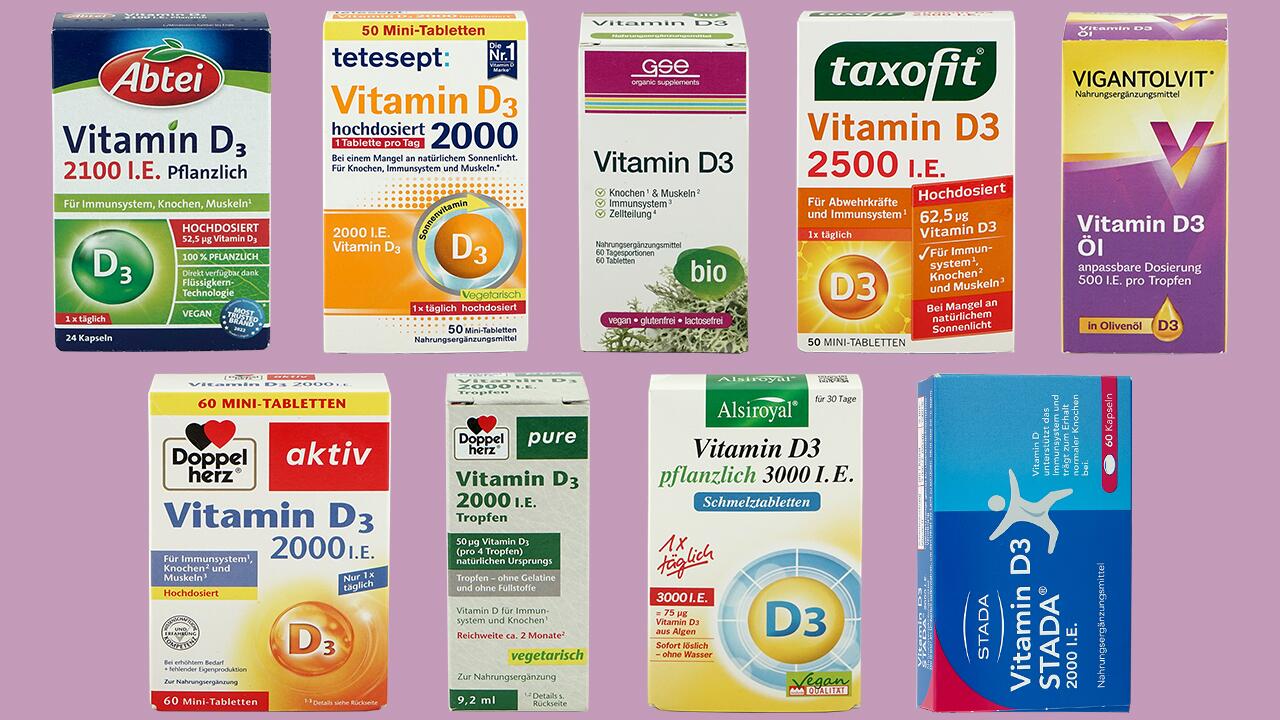 Test Vitamin D: Vitamin-D3-Präparate oft zu hoch dosiert