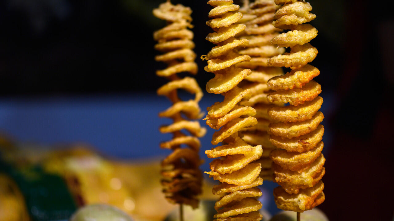 Tornado- oder Spiralkartoffeln sind schön knusprig.