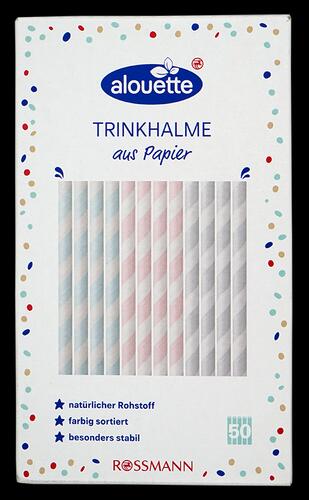 Alouette Trinkhalme, blau-weiß / rosa-weiß / grau-weiß