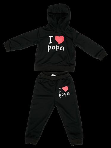 Baby Jogginghose & Hoodie I Love Papa, schwarz, Gr. 2-3Y