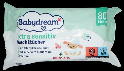 Babydream Extra Sensitive Feuchttücher, 4er Pack