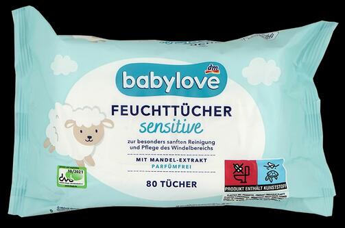 Babylove Feuchttücher Sensitive, 4er Pack