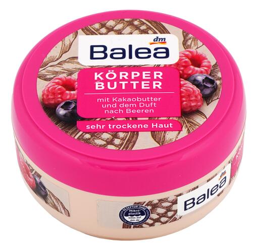 Balea Körperbutter mit Kakaobutter und dem Duft nach Beeren