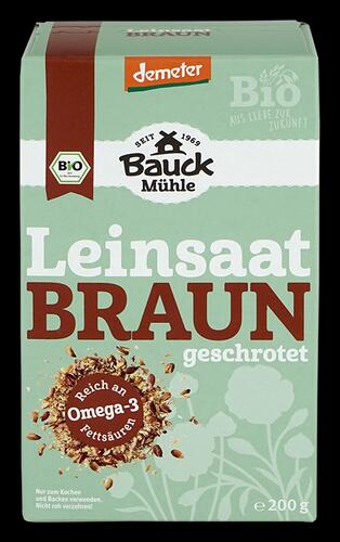 Bauck Mühle Bio-Leinsaat braun, geschrotet, Demeter