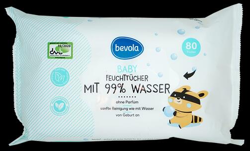 Bevola Baby Feuchttücher mit 99% Wasser 