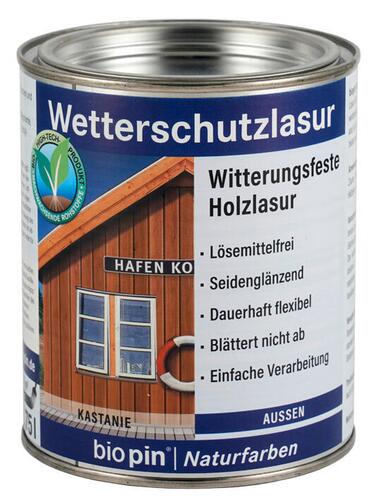 Biopin Wetterschutzlasur, Kastanie