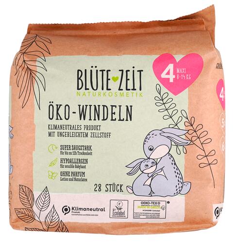 Blütezeit Öko-Windeln, Größe 4, Maxi, 8-14 kg