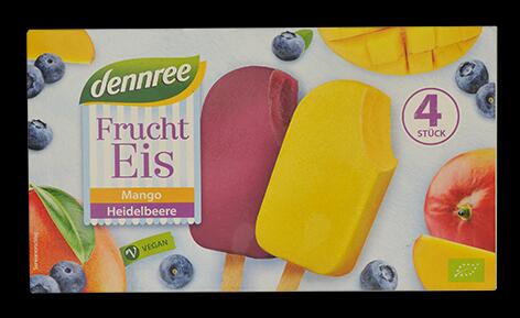 Dennree Frucht Eis Mango Heidelbeere