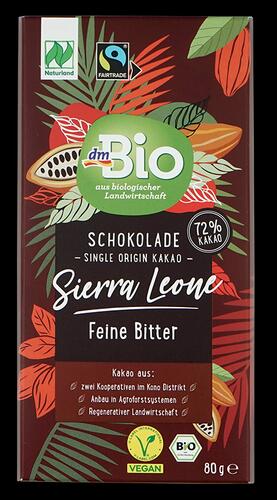 Dm Bio Schokolade Sierra Leone Feine Bitter 72% Kakao, Naturland