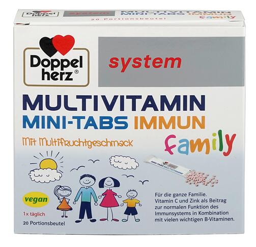 Doppelherz System Multivitamin Mini-Tabs Immun Family, Portionsbeutel