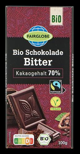 Fairglobe Bio Schokolade Bitter, 70% Kakao