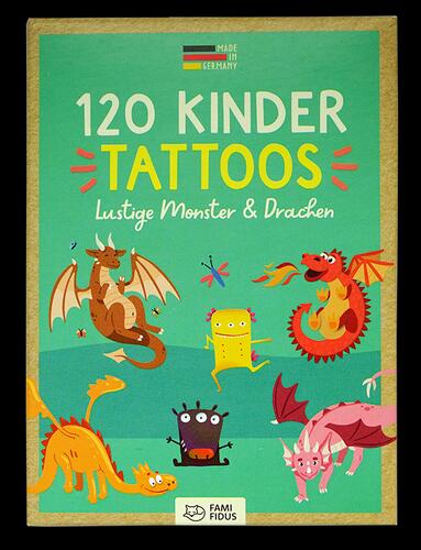 Famifidus 120 Kinder Tattoos Lustige Monster & Drachen, 7 Bögen