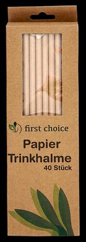 First Choice Papier Trinkhalme, natur