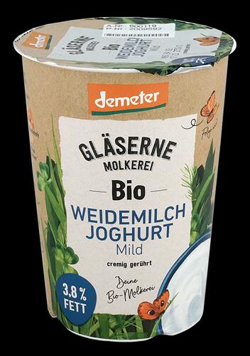 Gläserne Molkerei Bio Weidemilch Joghurt Mild, 3,8% Fett, Demeter