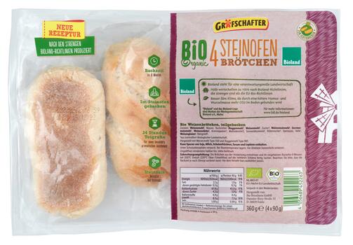 Grafschafter Bio Organic 4 Steinofen Brötchen, Bioland