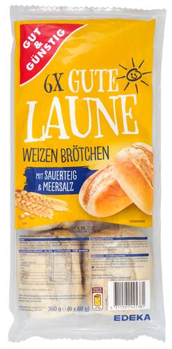 Gut & Günstig 6x Gute Laune Weizenbrötchen