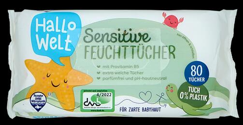 Hallo Welt Sensitive Feuchttücher, 2er Pack