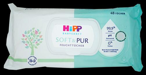 Hipp Babysanft Soft & Pur Feuchttücher, 3er Pack