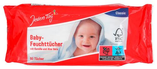 Jeden Tag Baby-Feuchttücher Classic, 2er Pack