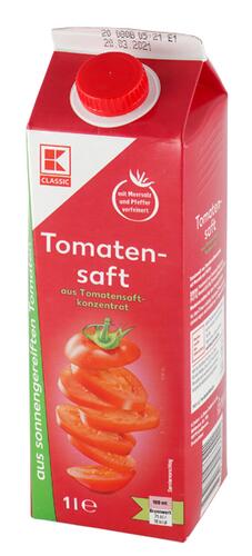 K-Classic Tomatensaft mit Meersalz und Pfeffer