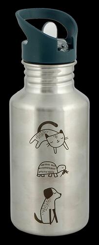 Lässig Kinder Trinkflasche Edelstahl - Happy Prints, 500 ml, Sportverschluss