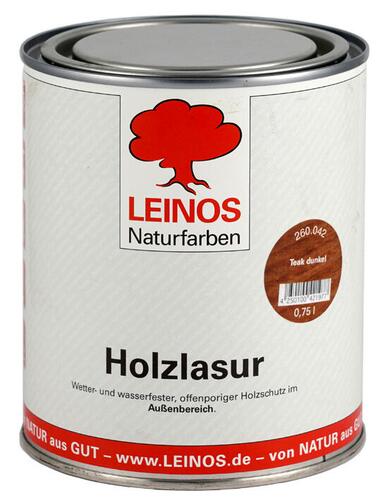 Leinos Holzlasur im Außenbereich, Teak dunkel