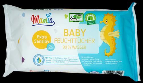 Mamia Baby Feuchttücher 99% Wasser, Extra Sensitiv