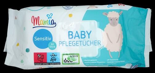 Mamia Baby Pflegetücher Sensitiv, 2er Pack