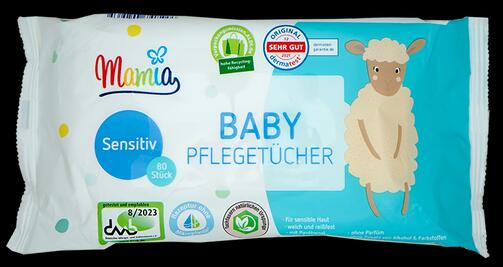 Mamia Baby Pflegetücher Sensitiv, 3er Pack