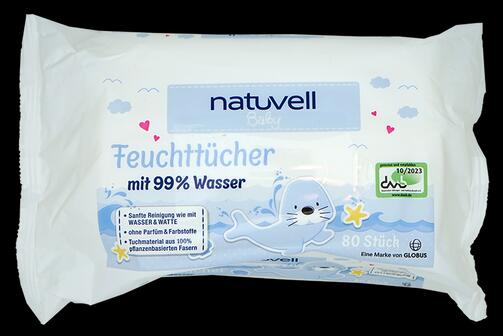 Natuvell Baby Feuchttücher mit 99% Wasser 