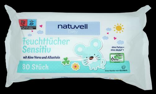 Natuvell Baby Feuchttücher Sensitiv, 2er Pack