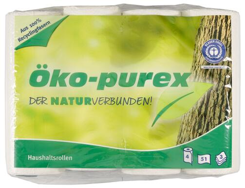 Öko-Purex Haushaltsrollen aus 100% Recyclingfasern