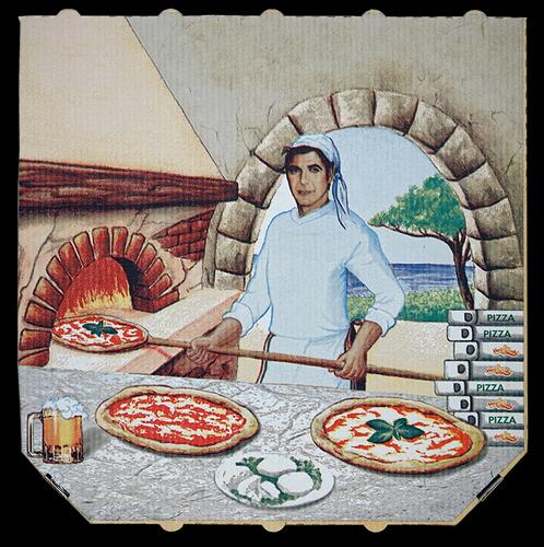 Pizzakarton Treviso, Neutraldruck 4-farbig, 32 x 32 x 3 cm