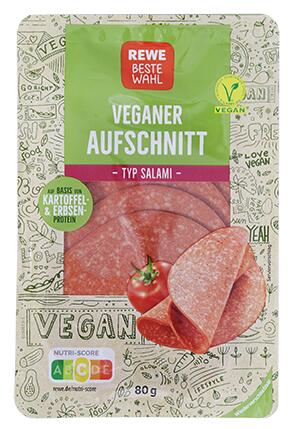 Rewe Beste Wahl Veganer Aufschnitt, Typ Salami