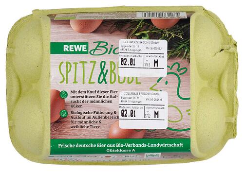 Rewe Bio Spitz & Bube 6 frische Eier, Naturland