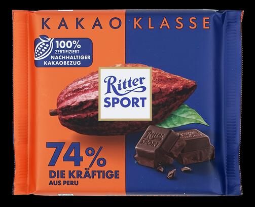 Ritter Sport Kakao Klasse 74% Die Kräftige aus Peru