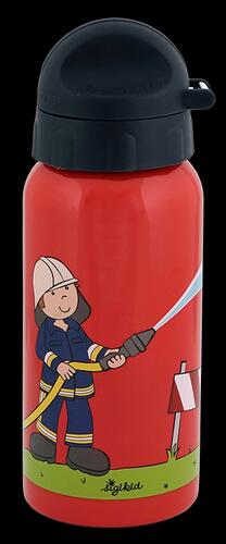 Sigikid Kinder Edelstahl-Trinkflasche Feuerwehrmann Frido Firefighter, rot, 400 ml