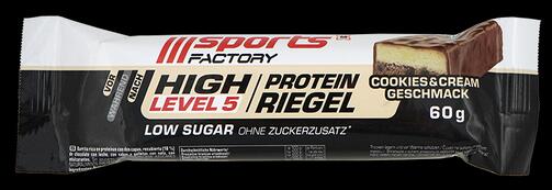 Sports Factory High Protein Riegel Level 5 Cookies & Cream, 50 % Protein