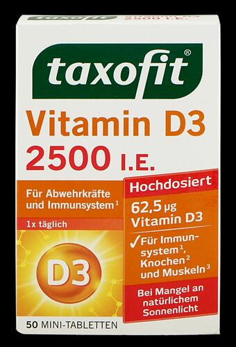 Taxofit Vitamin D3 2500 I.E., Mini-Tabletten