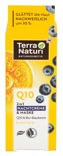 Terra Naturi 2 in 1 Nachtcreme & Maske Q10 & Bio-Blaubeere