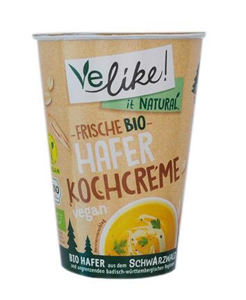 Velike! Frische Bio Hafer Kochcreme, gekühlt